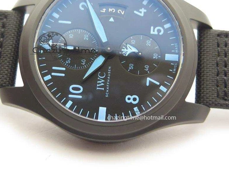 MIROTIME 0521 Pilot Chrono IW388003 Real Ceramic V6F 1:1 Best Edition On Black Nylon Strap A StreetReady 7284